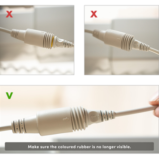 2b. Check whether the cable of the hand control and/or foot control is connected properly. Then test again.