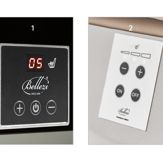 3a. | Check which heating display your chair or bed has. If it has Display 1, you can follow the steps below. If it has Display 2, please complete the service form at the bottom of the page so we can assist you further.