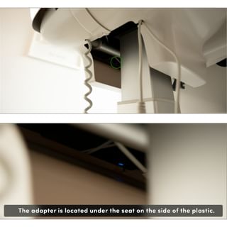 3b. | Look at the bottom of the seat to see if a blue light is visible on the adapter.